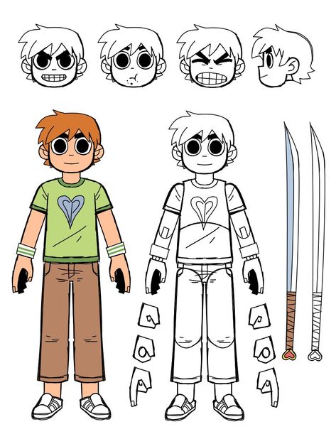 Scott Pilgrim Character Sheet, Scott Pilgrim Body Base, Scott Pilgrim Character Design, Scott Pilgrim Oc Base, Scott Pilgrim Art Style, Scott Pilgrim Oc, Scott Pilgrim Drawing, Scott Pilgrim Characters, Ramona Scott Pilgrim