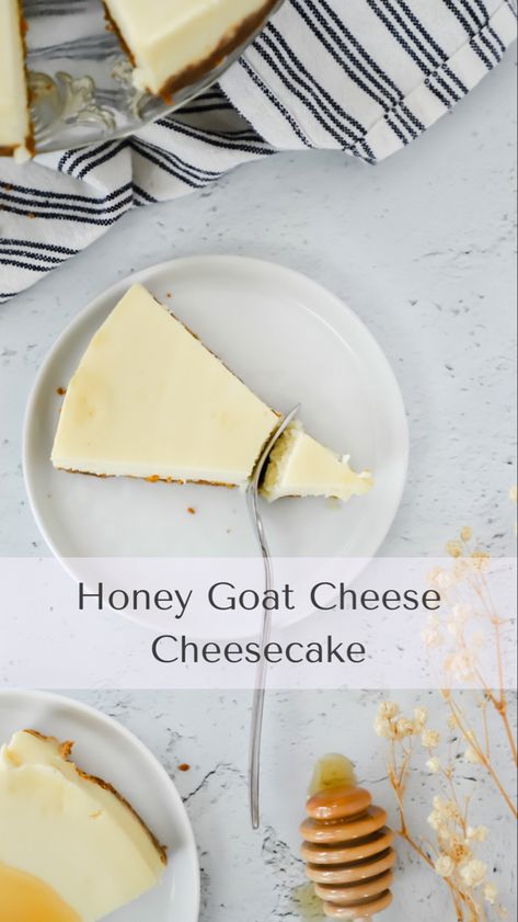 Blueberry Goat Cheese Cheesecake, Goat Cheese Buttercream, Goat Cheesecake Recipe, Goat Cheese Cake, Spring Cheesecake Recipes, Steakhouse Desserts, Goat Cheese Dessert, Goat Cheese Cheesecake Recipe, Goat Cheesecake