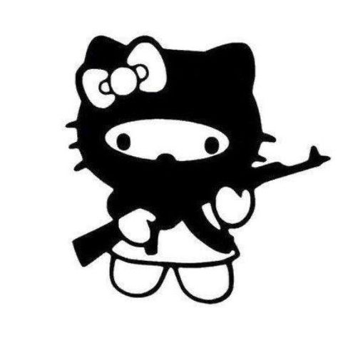 Kuromi With Knife, Native Hello Kitty, Hello Kitty With A Knife, Thug Hello Kitty, Hello Kitty Ski Mask, Hello Kitty Gangster, Gangster Hello Kitty, Evil Hello Kitty, Hello Kitty Pfp Y2k