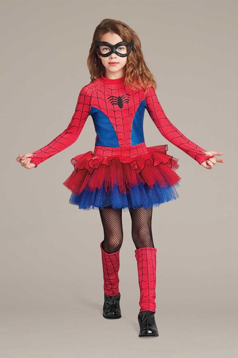 Spider-Girl® Tutu Costume For Kids: #Chasingfireflies Girl Spiderman Costume, Spiderman Dress, Spider Girl Costume, Spiderman Halloween Costume, Diy Superhero Costume, Spiderman Halloween, Girl Halloween Makeup, Spiderman Girl, Spiderman Outfit