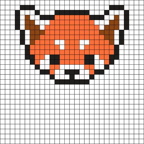 Red Panda Perler Bead Pattern | Bead Sprites | Animals Fuse Bead Patterns Perler Bead Red Panda, Red Panda Pixel Art Grid, Red Panda Cross Stitch Pattern, Red Panda Perler Bead Patterns, Red Panda Pixel Art, Hama Beads Patterns Animals, Bead Perler Pattern, Pixel Art Cute Animals, Red Pixel Art