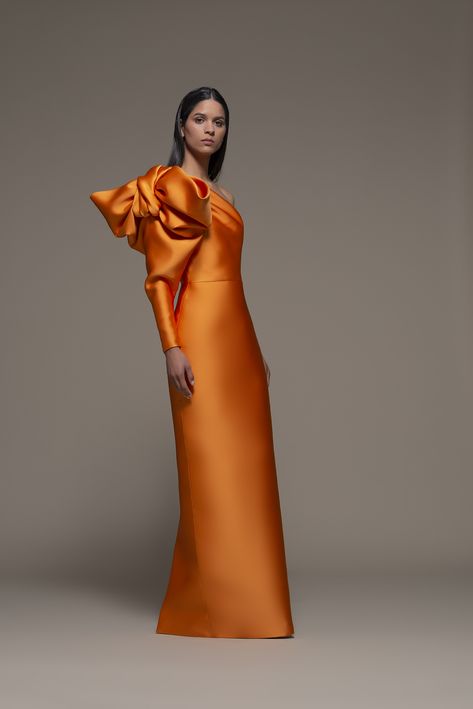 Fancy Gown, Simply Orange, Exclusive Gowns, Sheath Gown, Column Gown, Column Dress, Couture Gowns, Glam Dresses, Gorgeous Gowns