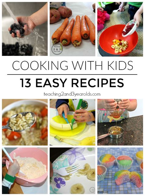 Cooking with kids - 13 easy recipes that will teach simple skills in the kitchen -  from Teaching 2 and 3 Year Olds Cooking Lobster, Cooking With Kids Easy, Cooking With Toddlers, Preschool Cooking, Cooking Activities, Cooking Theme, Cooking In The Classroom, Kids Cooking Recipes, Cooking Bacon