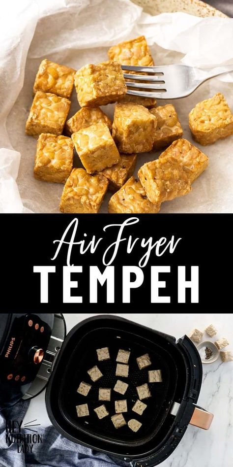 Learn just how easy it is to make tempeh in the Air Fryer! This Air Fryer Tempeh recipe is fast, easy, and yields perfectly crisp tempeh every time. Ready in just 10 minutes, you'll have countless ways to use this delicious plant-based protein. Air Fryer Tempeh, Crispy Tempeh, Tempeh Marinade, Fried Tempeh, How To Cook Tempeh, Tempeh Recipe, Healthy Oil, Plant Based Recipes Dinner, Freezer Friendly Meals