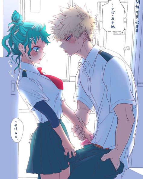 Genderbent Anime, Bakugo Deku, Fem Deku, Walpapers Cute, Camp Buddy, Deku Boku No Hero, Angel Kisses, Bakugou Manga, My Hero Academia 2