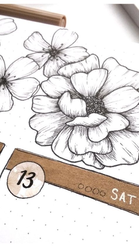 Ang | Bullet Journal & Art on Instagram: “The making of my last #weeklyspread! 🌼 Hope you all had a nice weekend 😊 . Big flower drawing inspired by @essjay_florals, and stickers…” Big Flower Drawing, Drawing Floral, Nice Weekend, Bullet Journal Art, Journal Art, Weekly Spread, Weekend Fun, Big Flowers, Bullet Journaling