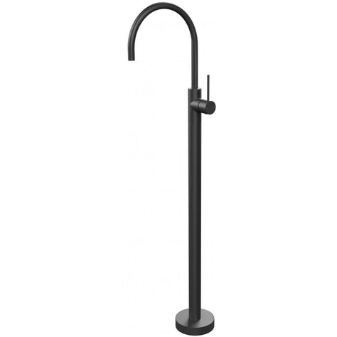 Vivid Slimline Floor Mounted Bath Mixer Black Bathroom Taps, Matte Black Bathroom, Stone Bath, Bathroom Redesign, Bath Mixer, Kitchen Fittings, Free Standing Bath, Lever Handle, Black Bathroom