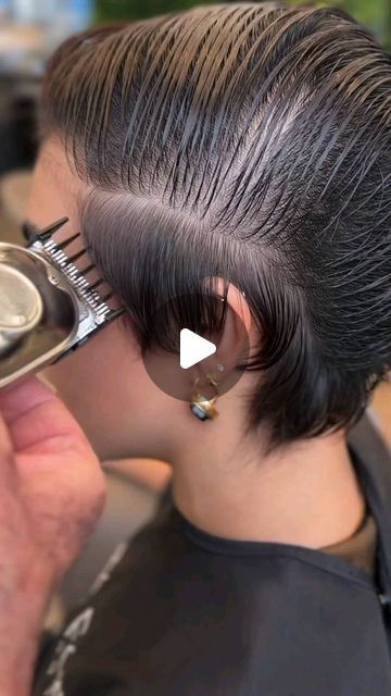 Angled Pixie Haircut, Pixie Short Hairstyle Women, Pixie Wedge Haircut, Short Bob Hairstyles For Round Faces, Pixie Haircut Undercut Shaved Sides, Ombre Pixie Hair, Asymmetrical Pixie Edgy Fine Hair, Pixie Updo Ideas, Very Short Brown Hair