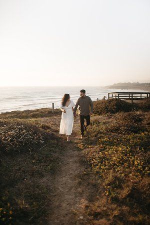 Baker Beach Engagement Photos, Couple Beach Trip, Beach Engagement Ideas, Coast Engagement Photos, California Santa Barbara, Engagement Photo Dress, Trip Photos, Engagement Session Ideas, Couple Beach Photos