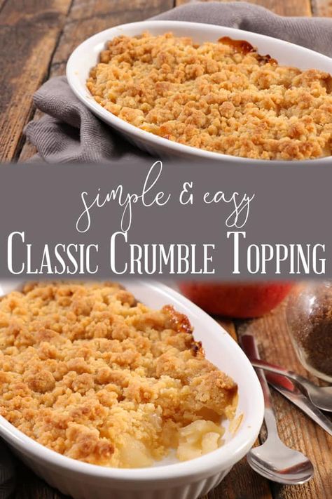 Crumble Topping Recipe, Pear Crumble Recipe, Apple Crumble Topping, Streusel Topping Recipe, Ic Recipes, Apple Crumble Recipe, Family Desserts, Apple Recipes Easy, Fruit Crumble