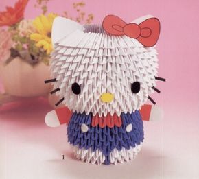 3D Origami | cute hello kitty and friends made of 3d origami if you want the ... Origami Koi Fish, 3d Origami Tutorial, Basic Origami, Diy Hello Kitty, Geometric Origami, Origami For Beginners, Origami Dragon, Origami Fish, Origami And Kirigami