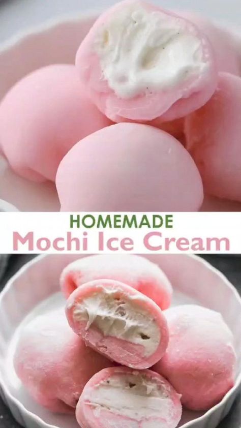 Ice Cream Recipes Easy, Mochi Ice Cream Recipe, Homemade Mochi, Recipes Ice Cream, Protein Ice Cream Recipes, Japanese Dessert Recipes, Mochi Ice, Mochi Recipe, Easy Ice Cream Recipe