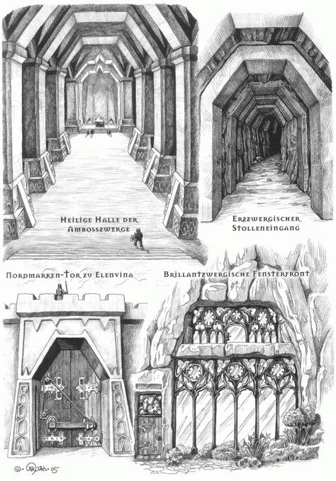 Fortress Concept Art, Houses Drawing, Rabbit Houses, Dwarven City, Dungeon Maps, Fantasy Races, Fantasy Castle, Minecraft Projects, Fantasy Miniatures