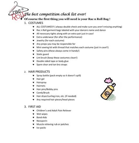 Dance Competition Checklist This board will cover everything on dance competitions, dance checklists, costuming and makeup tips, how to deal with competitions and backstage drama, how to survive competition season. Dance Competition Checklist, Dancing Competition, Dance Essentials, Mini Sewing Kit, Dance Convention, Dance Competitions, Dance Comp, Pole Dancing Clothes, Ballet Jazz