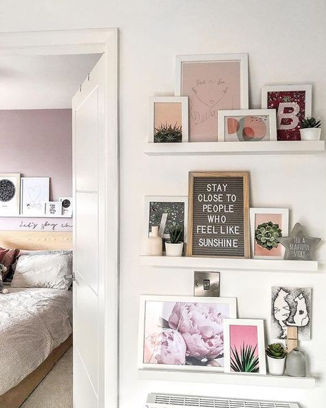 Ikea Picture Ledge, Picture Ledges, Brick Room, Ikea Australia, Shelf Inspiration, Ikea Bedroom, Picture Shelves, Picture Ledge, Apartment Organization