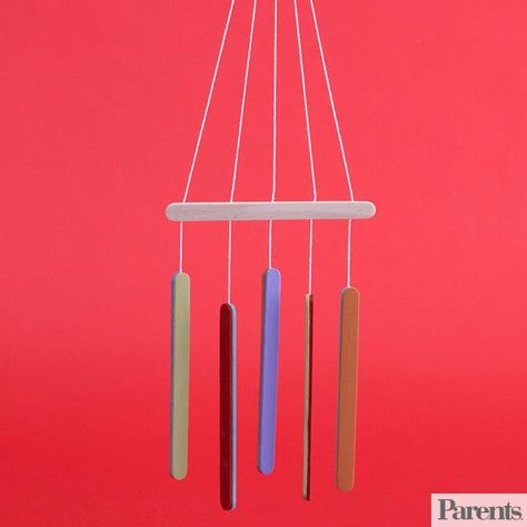 Craft Stick Wind Chimes-1272035145258.xml Simple Wood Crafts, Craft Stick Projects, Wooden Clothespins, Homemade Art, Popsicle Stick Crafts, Wooden Spools, Popsicle Stick, Art Activities For Kids, Kids Wood