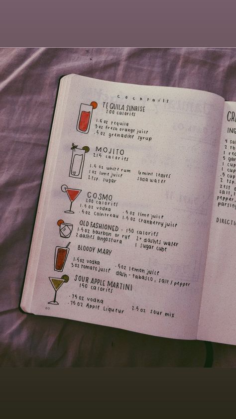 Recipe Book Inspiration, Recepie Book Diy, Recipies Journal Ideas, Aesthetic Cookbook, Cook Book Ideas, Recipe Journal Ideas Layout, Cocktail Recipe Book Diy, Recipe Book Aesthetic, Diy Cocktail Recipe Book