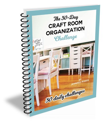 Click here to join the 30-Day Craft Room Organization Challenge Craft Room Organisation, Craft Table Diy, Pillow Cases Diy, Organizing Challenges, Trendy Sewing Projects, Mouse Crafts, Dream Craft Room, Sewing Room Organization, Sewing Space