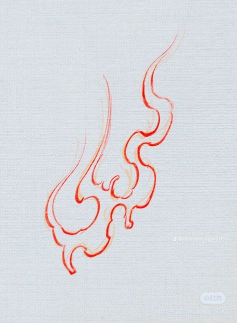 Simple Flame Drawing, Fire Japanese Art, Fire Line Drawing, Tattoo Fogo, Japanese Flames Tattoo, Japanese Fire Tattoo, Fire Water Tattoo, Japanese Flames, Fuego Tattoo