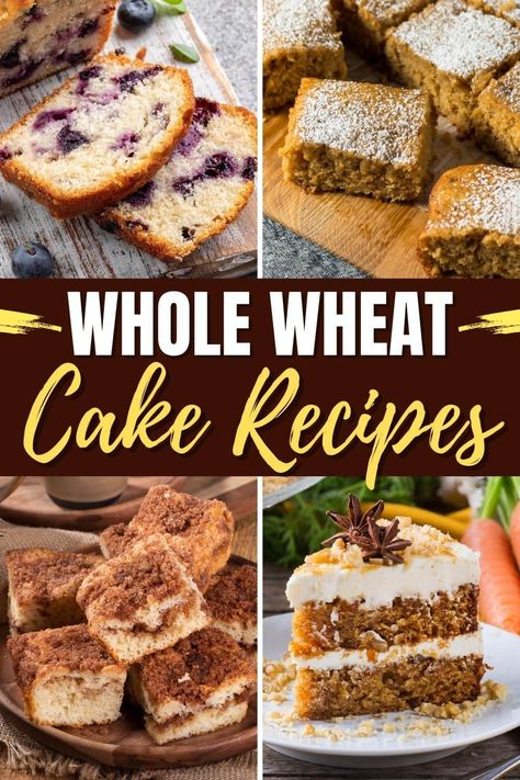 These whole wheat cake recipes are too good to pass up! From chocolate to banana to carrot, these healthy cakes are where it's at. Wheat Flour Dessert Recipes, Recipes Using Whole Wheat Flour, Whole Wheat Flour Dessert Recipes, Desserts Made With Whole Wheat Flour, Wheat Cake Recipes, Whole Wheat Flower Recipes, Whole Wheat Dessert Recipes, Whole Wheat Desserts, Wheat Flour Cake Recipes