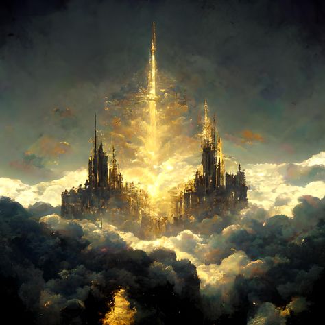 Gold City, Vision Art, Castle Aesthetic, Golden City, Heaven Art, Castle Art, Fantasy City, Fantasy Castle, City Landscape