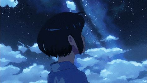 A Boy, The Sky, Gif, Stars, Anime