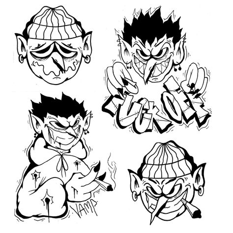 Graffity Character Cartoons, Graffiti Style Art Ideas Drawings, Graffiti Style Tattoo, Graffiti Faces, Graffiti Characters Sketches, Graffiti Character, Graffiti Cartoon, Graffiti Doodles, Graffiti Illustration