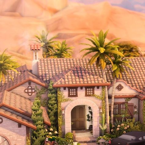 Meditterean House Sims 4, Desert Home Sims 4, Spanish Villa Sims 4, Sims Mediterranean House, Sims 4 Tray Files Cc, Sims 4 Mexican House, Sims 4 Desert House, Sims 4 Mediterranean House, Sims 4 Oasis Springs