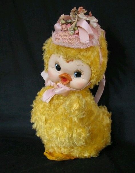 Rushton Rubber Face Easter duck doll-star creations 1950s ~Musical  #RushtonStarcreations Rushton Toys, Easter Duck, Personajes Monster High, Rubber Face, Toddler Dolls, Pets For Sale, Vintage Kitsch, Vintage Plush, Retro Toys