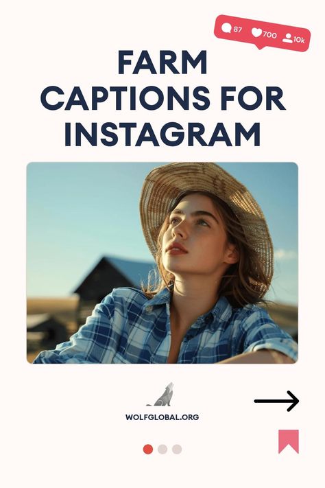 Promotional graphic for "Farm Captions for Instagram" with a woman in a straw hat.
A graphic with a checklist of farm life pleasures and a CTA button for more.
Promotional ad featuring a happy woman with a laptop and social media icons, advertising an Instagram engagement pod. Farm Instagram, Farm Day, Morning Dew, Captions For Instagram, Instagram Captions, Farm Life, Instagram Feed, Goats, Don't Forget