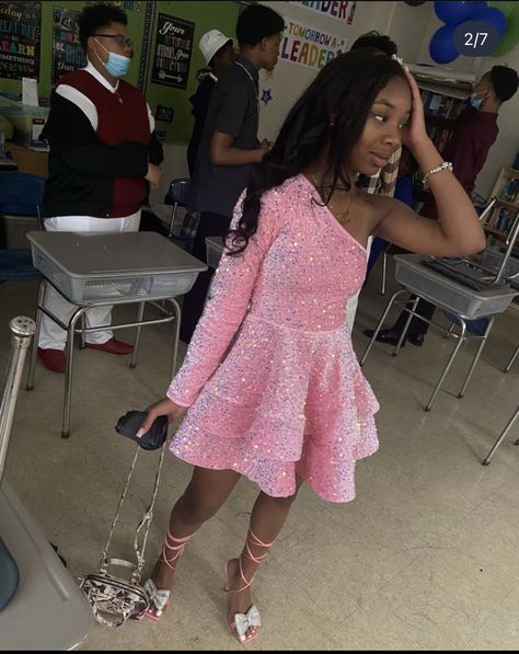 Jr Homecoming Dresses, Prom Dresses 5th Grade, Prom Dresses For 5th Grade, Pink Sneaker Ball Dresses, 13 Birthday Dress Ideas, Middle School Prom Dresses Short, 8 Grade Formal Dresses, 8 Grade Dance Dresses, School Dance Dresses Middle School