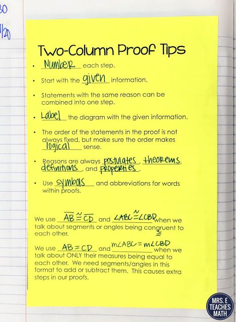 These interactive notebook pages are perfect for geometry proofs!  I always need more examples and activities for my algebraic proofs and segment and angles proofs notes. Geometry Interactive Notebook, Geometry Proofs, Geometry Vocabulary, Geometry High School, Geometry Worksheets, Notebook Pages, Math Writing, Math Lesson Plans, Math Methods