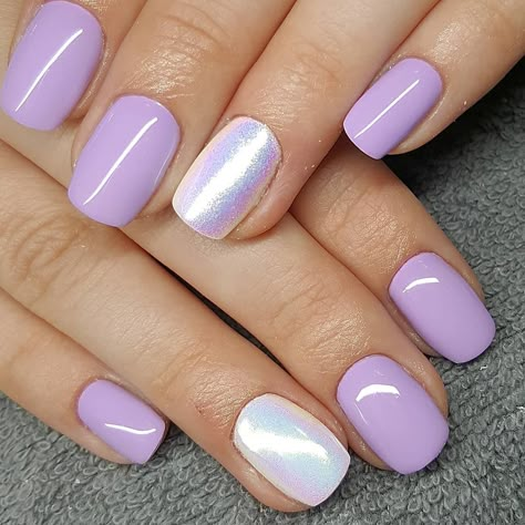 Lilac Nails Design, Girls Nail Designs, Lilac Nails, Natural Spring, French Manicure Nails, Lavender Nails, Modern Nails, Silver Nail, Glitter Gel Nails