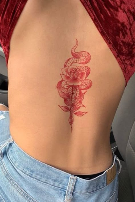 Dragon Spine Tattoo, Red Dragon Tattoo, Red Tattoo Ideas, Dragon Rouge, Cute Hand Tattoos, Dragon Tattoo For Women, Pretty Hand Tattoos, Red Rose Tattoo, Red Tattoo