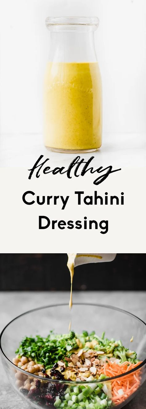 Vegan Tahini Dressing, Maple Tahini Dressing, Tahini Salad, Healthy Curry, Tahini Salad Dressing, Tahini Dressing Recipe, Goddess Dressing, Vegan Dressing, Lemon Tahini Dressing