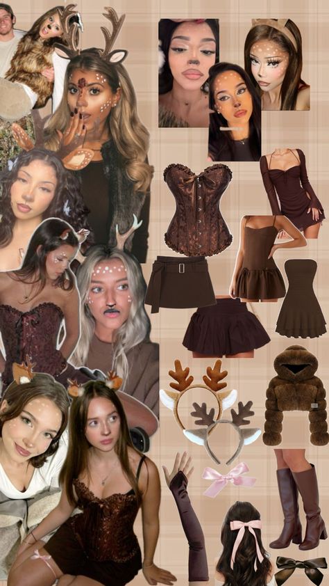 Animal Costumes Women, Costumes For Duos, Halloween Costumes For Duos, Bambi Costume, Deer Pretty, Deer Halloween Costumes, Disney Princess Halloween Costumes, Carnaval Outfits, Deer Halloween