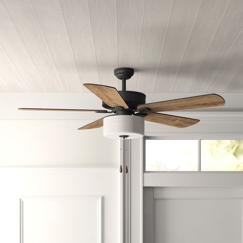 Affordable Modern Ceiling Fans For Every Home - Dani Koch Upstairs Ideas, Airbnb Bedroom, Bedroom Ceiling Fan, Ceiling Fan Makeover, Bedroom Fan, Rustic Ceiling Fan, Living Room Ceiling Fan, Barn Loft, Propeller Ceiling Fan