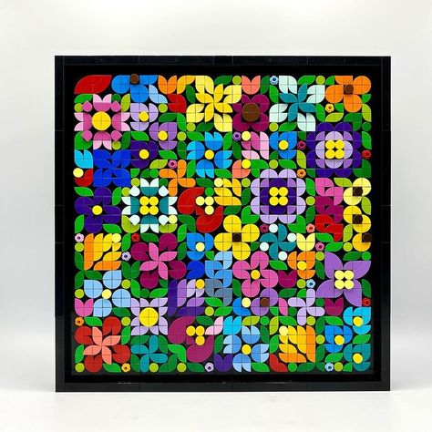 Dana | Happy #MosaicsOnMonday . This is the mosaic of what the two floral minifigure head mosaics look like combined - the flowers are the same… | Instagram Lego Dots Art, Lego Mosaic Pattern, Lego Mosaic Art, Lego Dots Ideas, Dots Lego, Lego Wall Art, Lego Storage Organization, Lego Dots, Lego Print