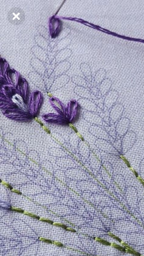 Lavender Embroidery, Sulaman Pita, Pola Sulam, Brazilian Embroidery, Simple Embroidery, 자수 디자인, Silk Ribbon Embroidery, Crewel Embroidery, Hand Embroidery Stitches