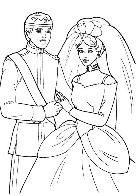 Wedding Coloring Pages (9) Coloring Pages For Teenagers, Wedding Coloring Pages, Disney Princess Coloring Pages, Valentine Coloring Pages, Barbie Coloring, Barbie Coloring Pages, Horse Coloring Pages, Mermaid Coloring Pages, Barbie Ken