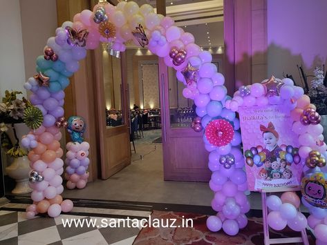 Cocomelon theme Entry Gate Balloon Decoration, 1st Birthday Entrance Decor, Balloon Decorations Entry Gate, Cocomelon Theme, Shimmer Wall Backdrop, Entry Gate, Gate Decoration, Entrance Gate, Shimmer Wall