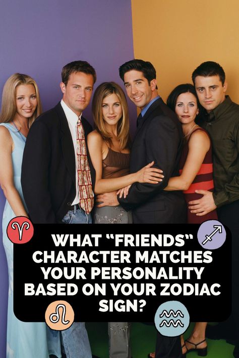 Your zodiac sign and personality will reveal the answer — which ‘Friends’ character are you REALLY the most like? Find out here! #horoscope #zodiac #astrology #friends #netflix #quiz Which Friends Character Are You, What Friends Character Am I Quiz, Which Friends Character Am I, Friends Buzzfeed Quiz, What Is My Zodiac Sign, Friends Quiz, Zodiac Sign Quiz, Friends Trivia, Tv Quiz