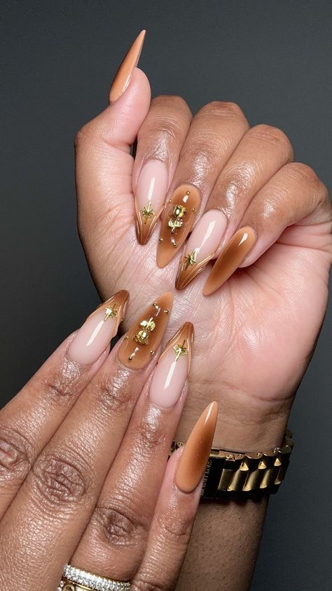 Md Nails, Baddies Nails, Brown Acrylic Nails, Remove Acrylic Nails, Color For Nails, Nail Collection, Hello Nails, Brown Acrylic, Work Nails