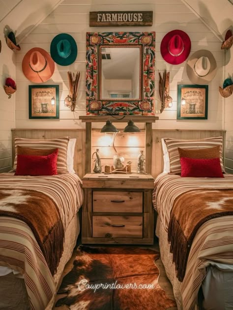 Vaquera Room, Girls Western Bedroom, Oasis Bedroom, Dream Ranch, Western Bedrooms, Cowgirl Room, Country Bedroom Decor, Camper Interior Design, Ranch House Decor