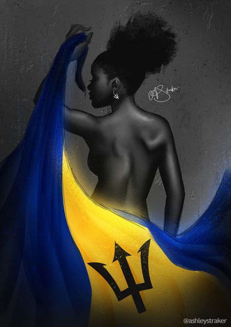 Ashley Straker Women Art, Happy Independence, African Beauty, Happy Independence Day, Black Women Art, Day For Night, Barbados, Black Art, Urban Art