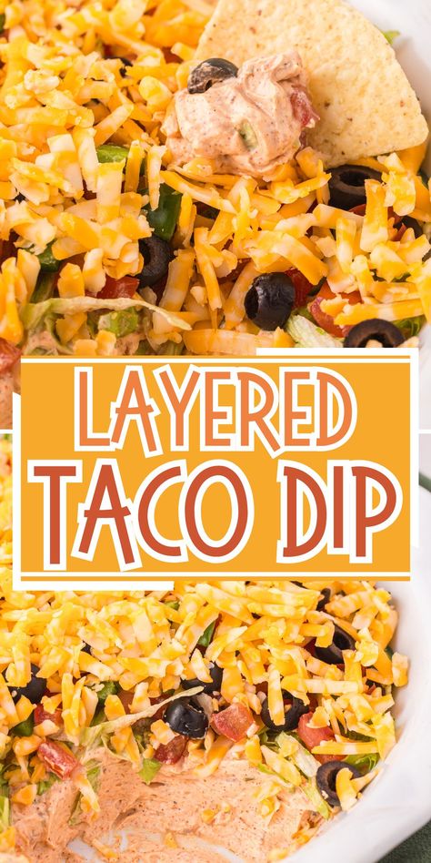 Frito Dip, Quick Taco Recipes, Taco Dip With Cream Cheese, Best Taco Dip, Best Taco Dip Recipe, Cream Cheese Taco Dip, Layer Taco Dip, Taco Appetizers, Layered Taco