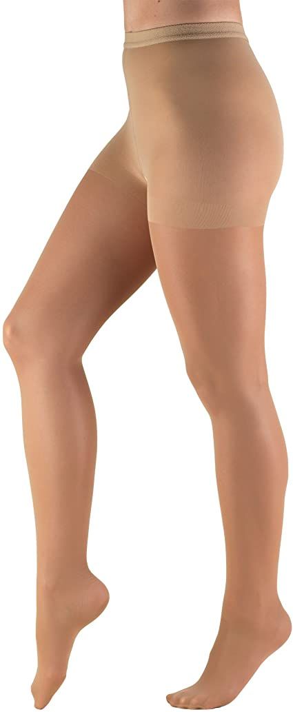 Truform Sheer Compression Pantyhose, 8-15 mmHg, Women's Shaping Tights, 20 Denier, Beige, Queen Plus Compression Pantyhose, Aching Legs, Womens Compression Socks, Shaping Tights, Nylon Dress, Compression Socks, Hosiery, Tights, Socks