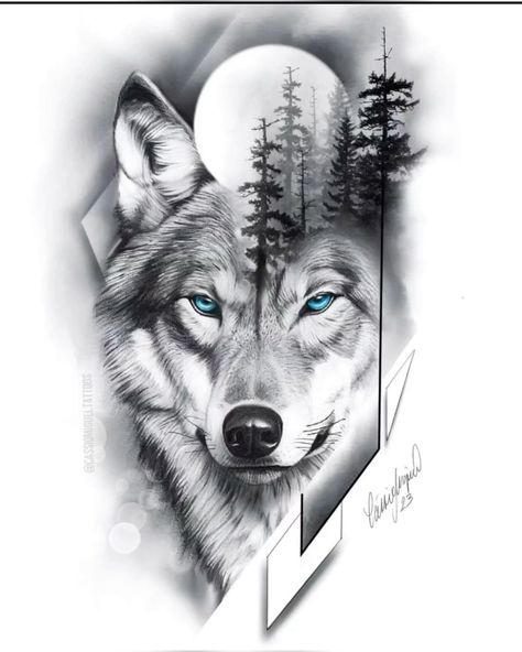 Wool Tattoo, Half Sleeve Tattoos Wolf, Wolf Face Tattoo, Wolf And Moon Tattoo, Wolf Tattoos Men, Lion Tattoo Sleeves, Geometric Sleeve Tattoo, Wolf Tattoo Sleeve, Realistic Tattoo Sleeve