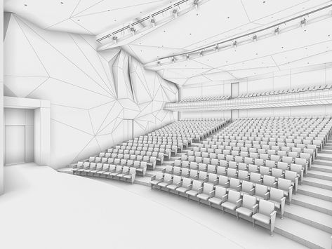 Concert Hall Interior 01 Preview - 3DOcean Concert Hall Architecture Concept, Auditorium Design Exterior, Auditorium Design Interiors, Concert Hall Interior, Auditorium Plan, Church Building Plans, Theater Interior, Concert Hall Architecture, Modern Theatre