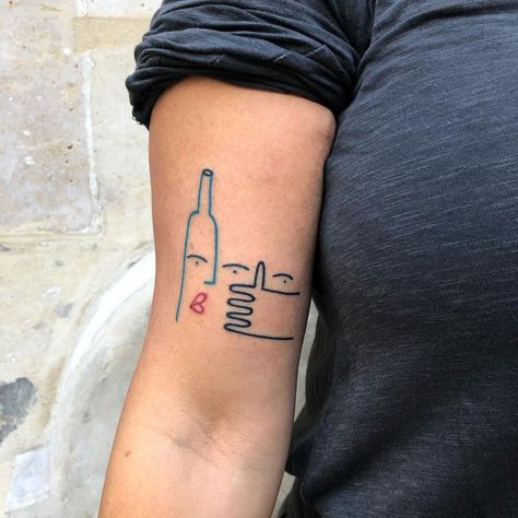 Carlo Amen on Instagram: “Wine lover’s tattoo 🍷🥰 If you like wine i have lots of drawing ready for your skin ✨ #btattooing #blacktattooing #paristattoo…” Amen Tattoo, Paris Tattoo, B Tattoo, Wine Lover, S Tattoo, Black Tattoos, Wine Lovers, Fish Tattoos, Jesus Fish Tattoo